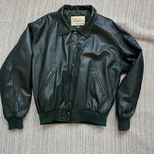 Men's green vintage Leather Jacket